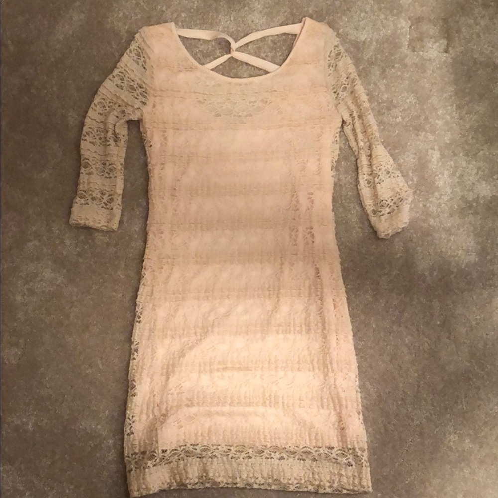 Pale pink lace dress